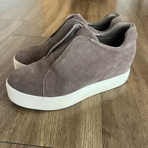 Women's J/SLIDES Suede Slip-On Wedge Sneakers